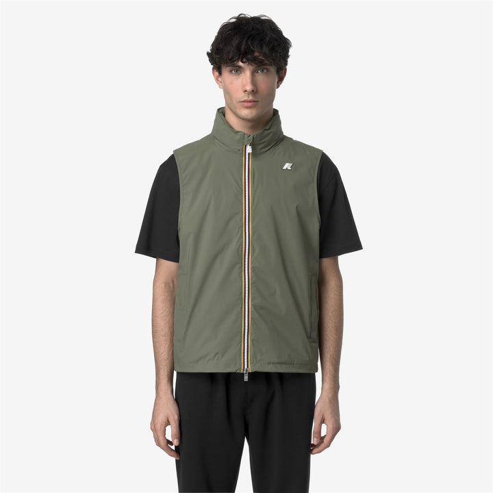 VALEN STRETCH NYLON JERSEY - Jackets - Vest - MAN - GREEN LICHEN