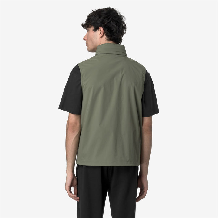 VALEN STRETCH NYLON JERSEY - Jackets - Vest - MAN - GREEN LICHEN